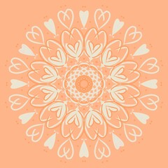 ハートフラワー　パステルオレンジ