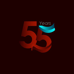 55 Years Anniversary Celebration Vector Template Design Illustration