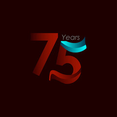 75 Years Anniversary Celebration Vector Template Design Illustration