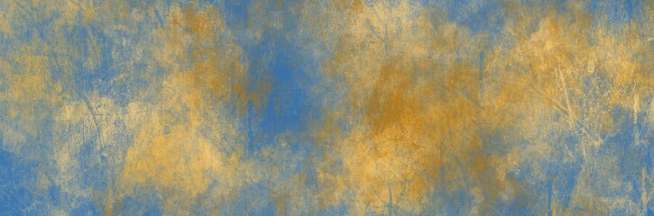Abstract painting art with grunge brown and blue paint brush for presentation, website background, halloween poster, wall decoration, or t-shirt design.