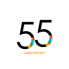 55 Years Anniversary Celebration Vector Template Design Illustration