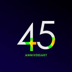 45 Years Anniversary Celebration Vector Template Design Illustration