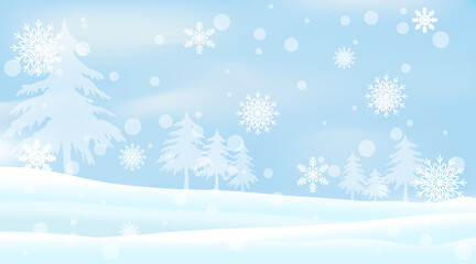 Winter holiday snowy and snowflake  background. Christmas season illustration.
