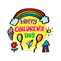 Happy Children's Day. Poster concept. 