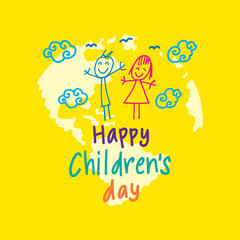 Happy Children's Day. Poster concept. 