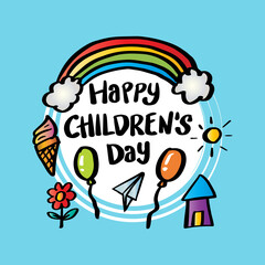 Happy Children's Day. Poster concept. 