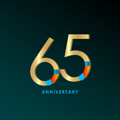 65 Years Anniversary Celebration Vector Template Design Illustration