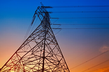 High voltage electric tower line