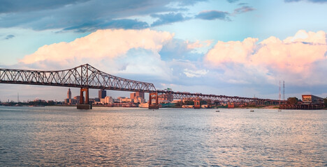 Panorama of Baton Rouge, capital of Louisiana, USA. View from Mississippi - 461163993