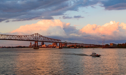 Fototapeta na wymiar Panorama of Baton Rouge, capital of Louisiana, USA. View from Mississippi