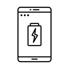 battery charge application line icon vector design, editable stroke line icon