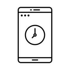 clock application line icon vector design, editable stroke line icon