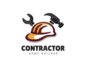 helmet contractor repair home service logo template illustration inspiration