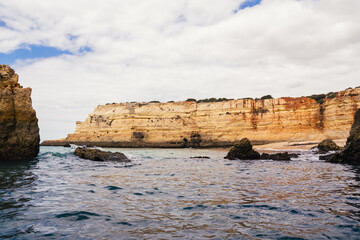 a stone cave in the sea