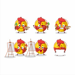 Artistic Artist of ground spinners fireworks cartoon character painting with a brush