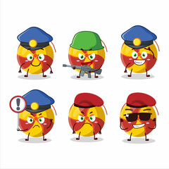 A dedicated Police officer of ground spinners fireworks mascot design style