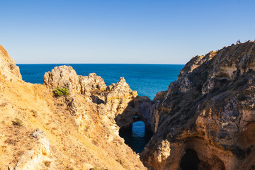 a stone cave in the sea
