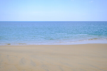 Landscapes View The atmosphere is beautiful Sand and sea and the color of the sky, The beach phuket of Thailand.