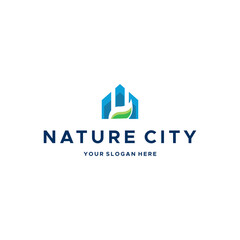 modern NATURE CITY real estate green Logo design