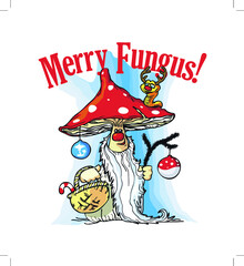 Mushroom lover christmas greeting card