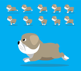 Animal Animation Sequence Dog Bulldog Cartoon Vector Fawn Coat