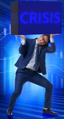 Businessman in crisis business concept