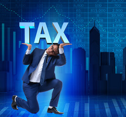 Man under the burden of tax payments