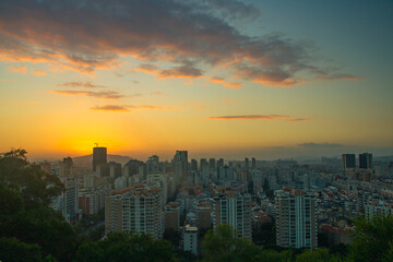 Panoramic skyline of Quanzhou, China.