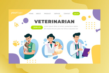Fototapeta na wymiar We Care Your Pet - Vector Landing Page