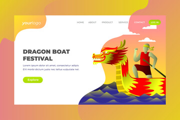 Dragon Boat Festival - Vector Landing Page