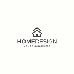 flat HOMEDESIGN real estate building logo design 