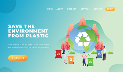 Save The Environment From Plastic - Vector Landing Page