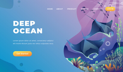 Deep Ocean - Vector Landing Page