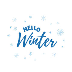 Naklejka na ściany i meble Hello Winter 2022. Lettering with snowflakes. Winter vector illustration.