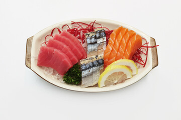 Raw seafood sashimi set, Japanese food