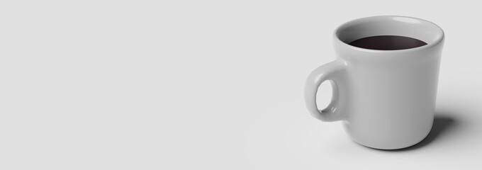 Drink. Cup of coffeewith milk isolated with blank copy space background