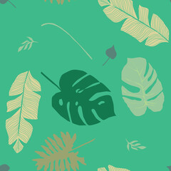 Seamless background with leaves