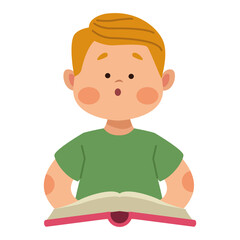 little blond student boy