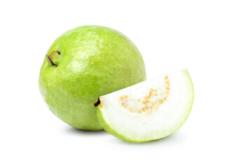green guava isolated on white