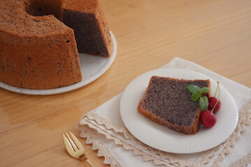 slice of chiffon cake 