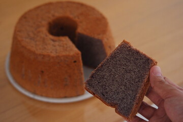 slice of chiffon cake 