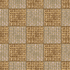 Staggered mats. Seamless pattern. Brown gray and beige shades.