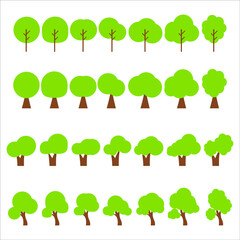 Flat trees | flat design style, icon vector