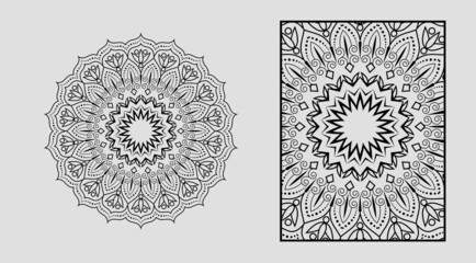Mandala background design with Mandala coloring page Design