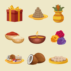 nine bhai dooj icons