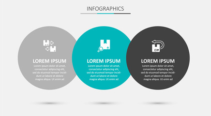 Set Search package, Cardboard box with traffic symbol and Return cardboard. Business infographic template. Vector