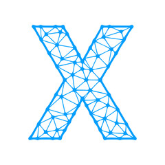 Letter x low poly design