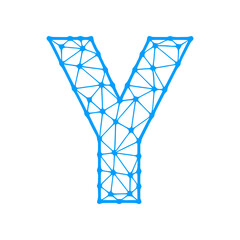 Letter y low poly design