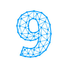 Obraz premium Number 9 low poly design