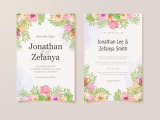 Floral Wedding Invitation Card Template Design